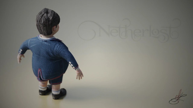 A wireframe render of a plumpy boy standing in A-pose.